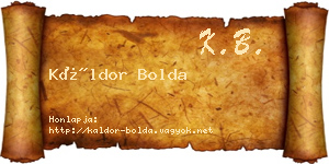 Káldor Bolda névjegykártya